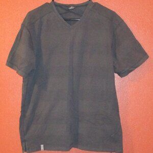 Jordan Woman X Large Gray Black Stripe Outdoors Travel Short Sleeve Shirt